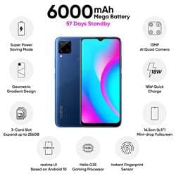 Realme C15 (Power Blue, 3GB RAM, 32GB Storage)